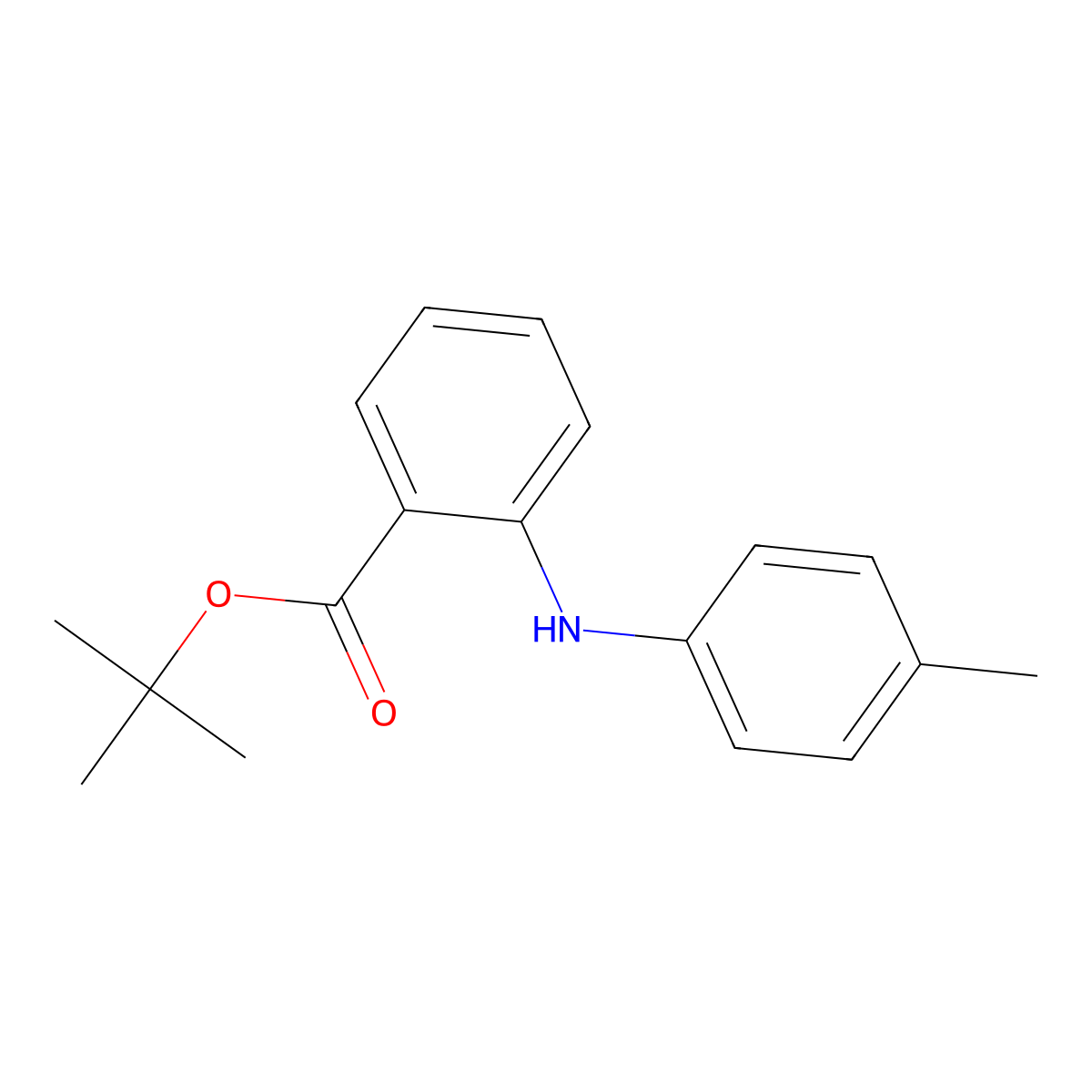 Tert-butyl 2-[(4-methylphenyl)amino]benzoate molecular structure, CAS 2639462-61-4
