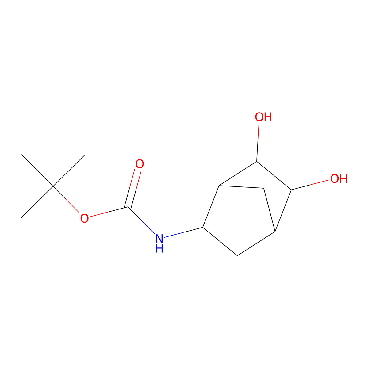 tert-butyl N-{5,6-dihydroxybicyclo[2.2.1]heptan-2-yl}carbamate molecular structure, CAS 2639462-62-5