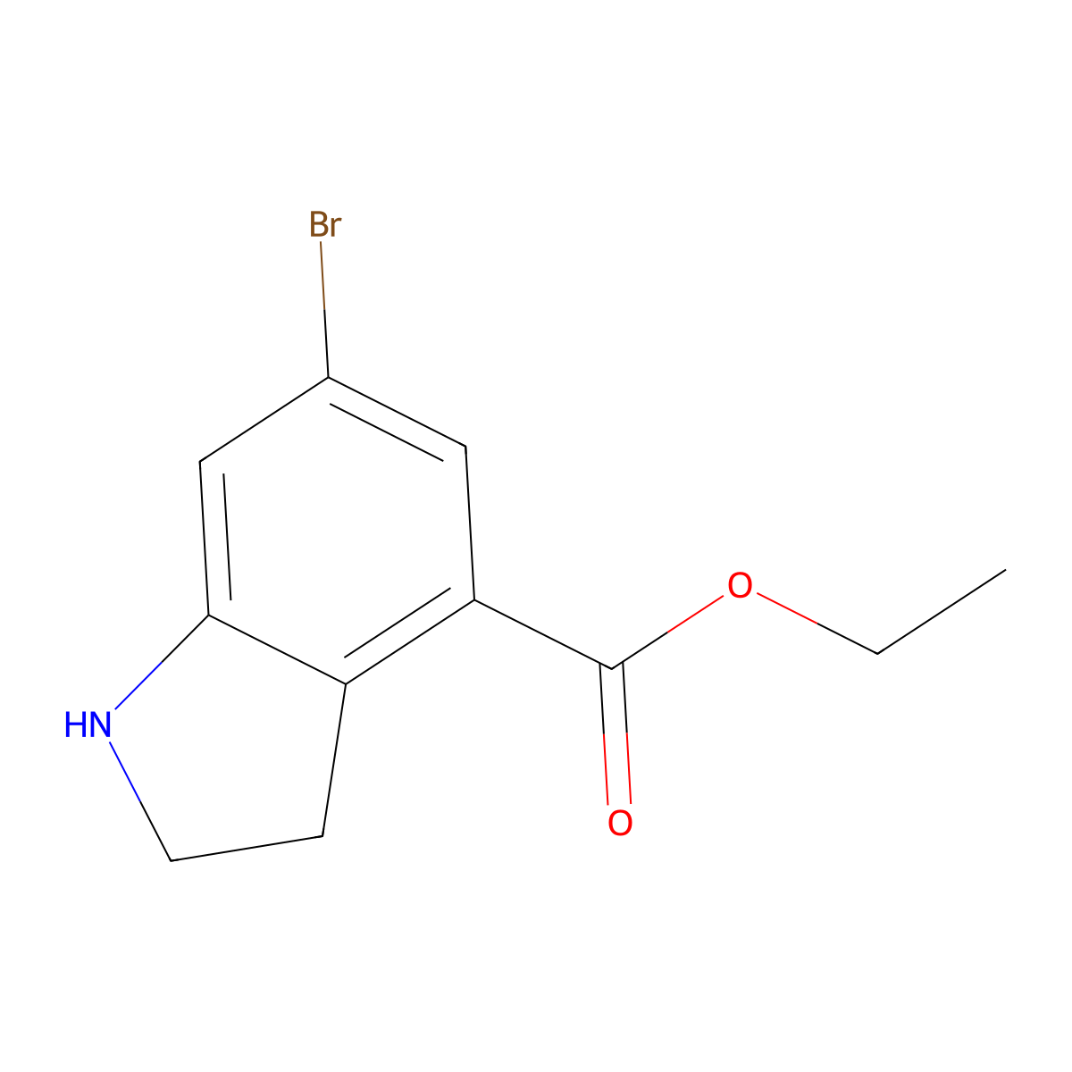 ethyl 6-bromo-2,3-dihydro-1H-indole-4-carboxylate molecular structure, CAS 2639462-71-6