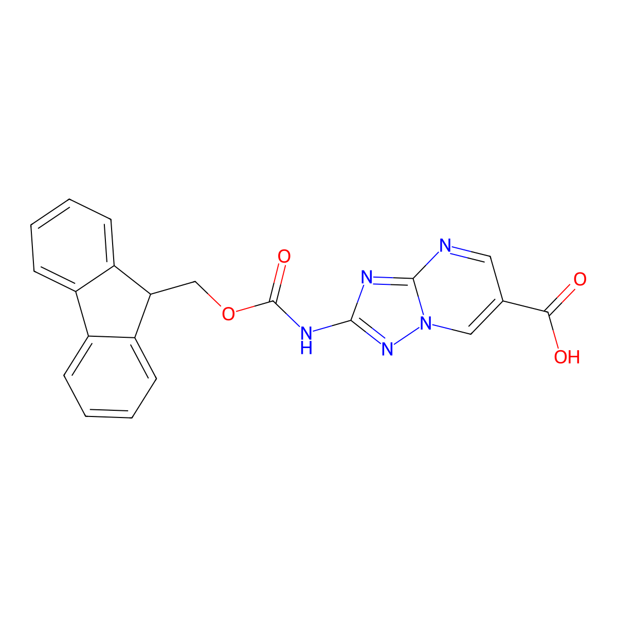 2-({[(9H-fluoren-9-yl)methoxy]carbonyl}amino)-[1,2,4]triazolo[1,5-a]pyrimidine-6-carboxylic acid molecular structure, CAS 2639462-77-2