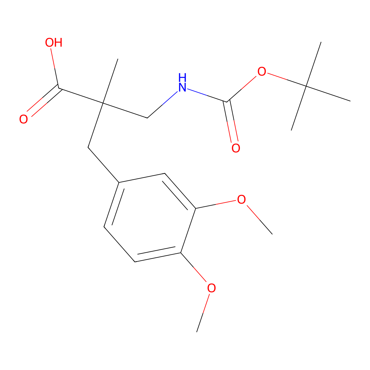 3-{[(Tert-butoxy)carbonyl]amino}-2-[(3,4-dimethoxyphenyl)methyl]-2-methylpropanoic acid molecular structure, CAS 2639462-81-8