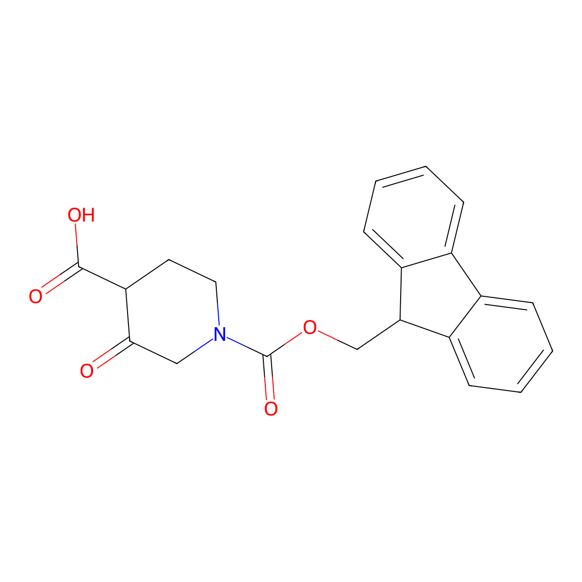 1-{[(9H-fluoren-9-yl)methoxy]carbonyl}-3-oxopiperidine-4-carboxylic acid molecular structure, CAS 2639462-86-3