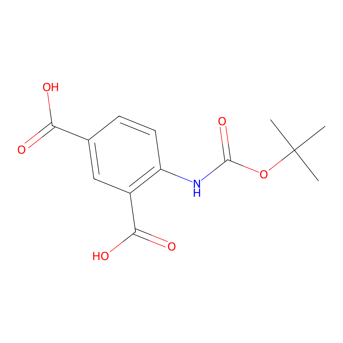 4-{[(Tert-butoxy)carbonyl]amino}benzene-1,3-dicarboxylic acid molecular structure, CAS 2639462-96-5