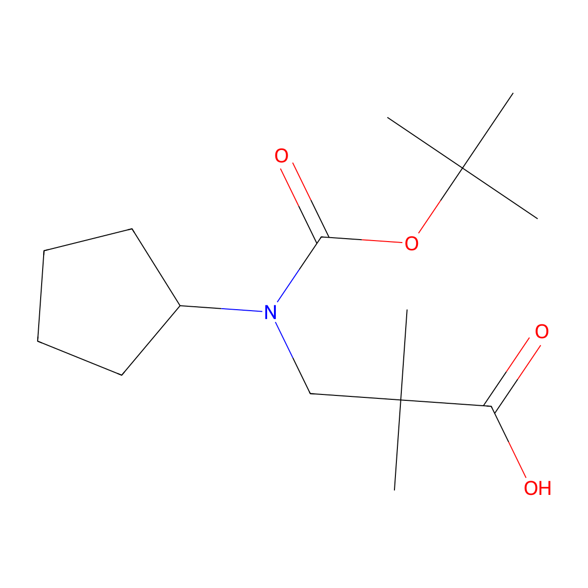 3-{[(Tert-butoxy)carbonyl](cyclopentyl)amino}-2,2-dimethylpropanoic acid molecular structure, CAS 2639462-97-6