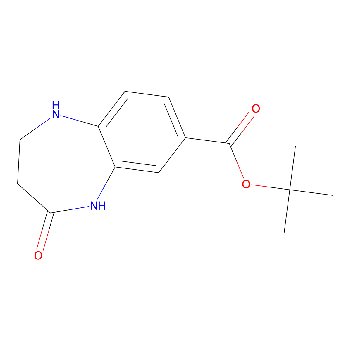 tert-butyl 4-oxo-2,3,4,5-tetrahydro-1H-1,5-benzodiazepine-7-carboxylate molecular structure, CAS 2639462-98-7