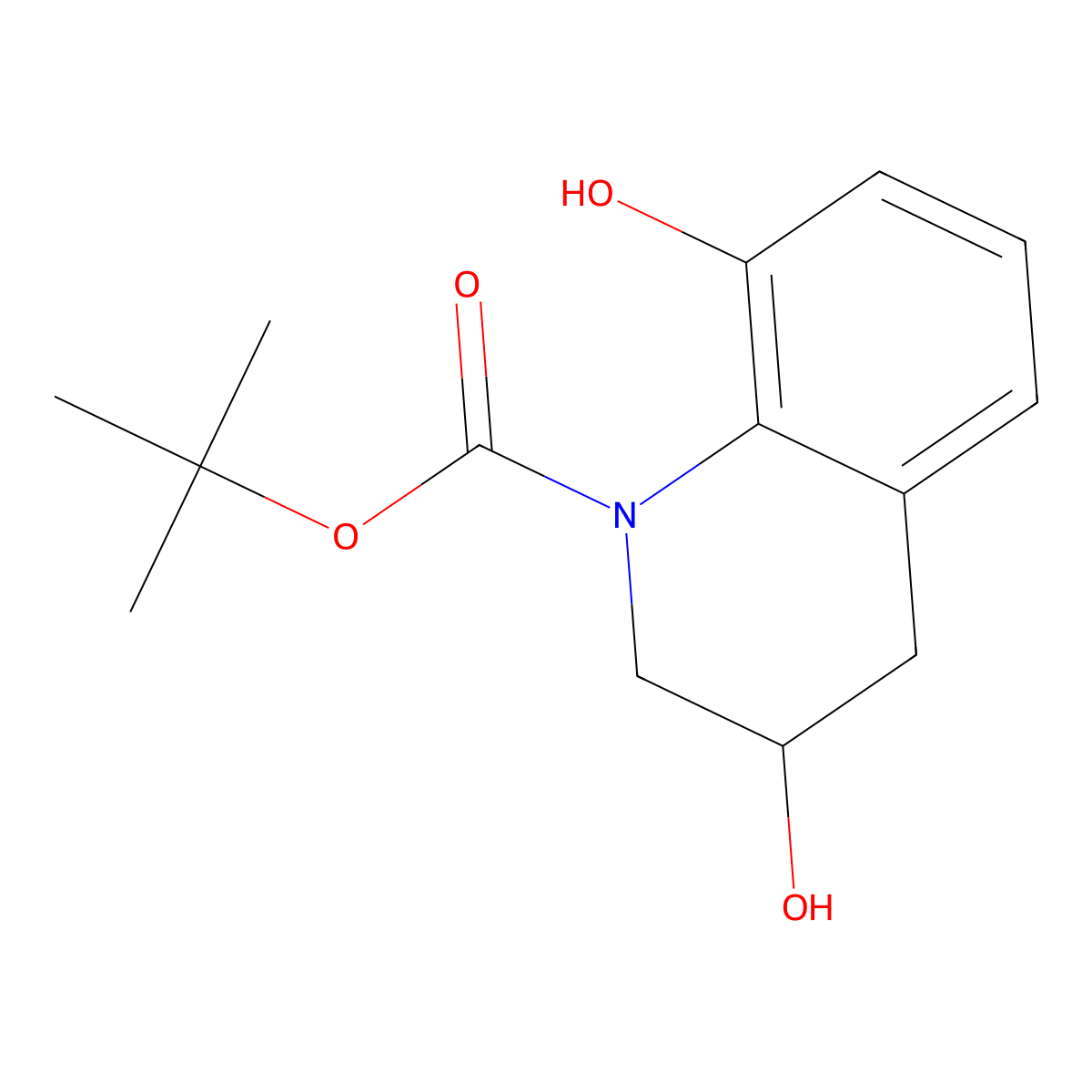 Tert-butyl 3,8-dihydroxy-1,2,3,4-tetrahydroquinoline-1-carboxylate molecular structure, CAS 2639463-01-5