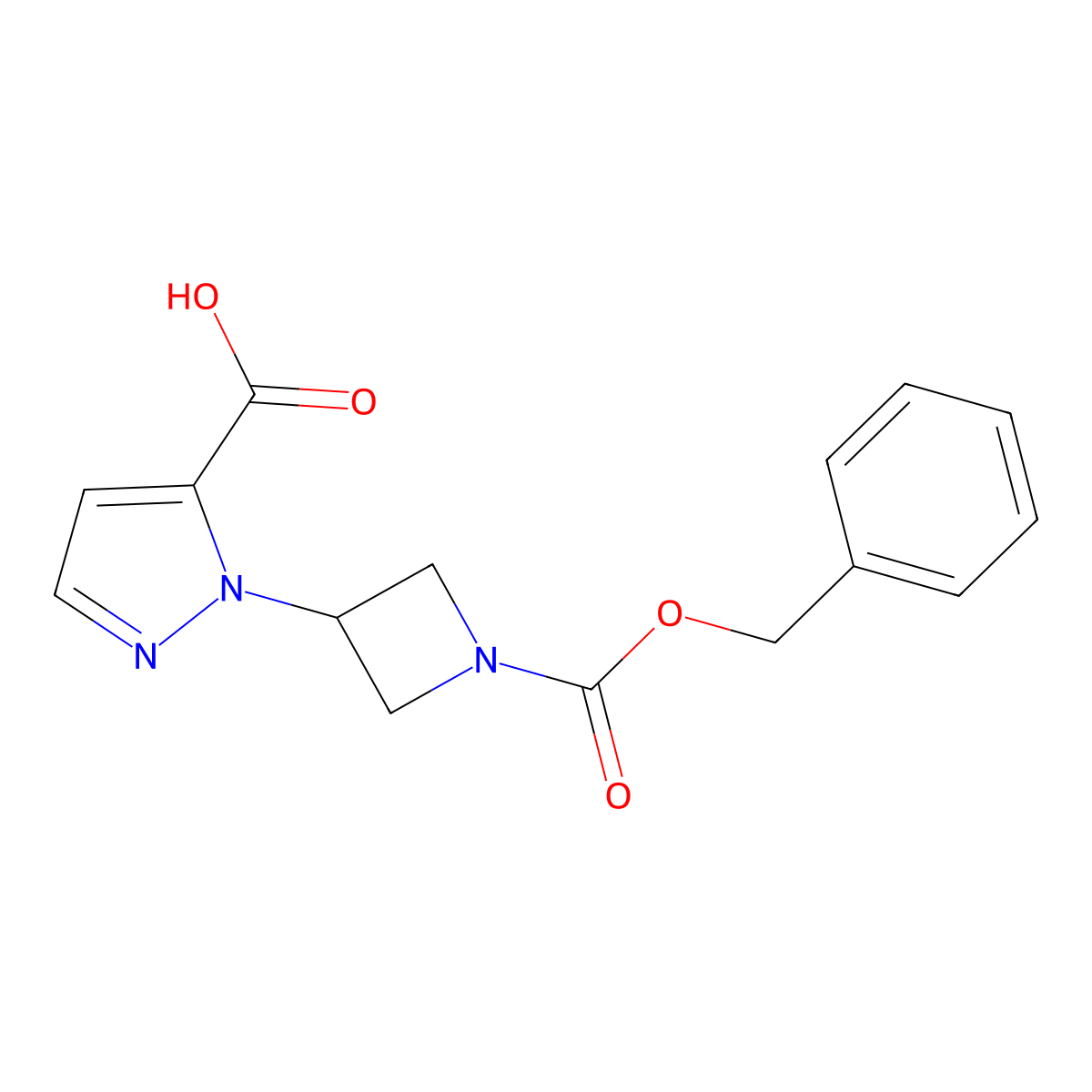 1-{1-[(benzyloxy)carbonyl]azetidin-3-yl}-1H-pyrazole-5-carboxylic acid molecular structure, CAS 2639463-09-3