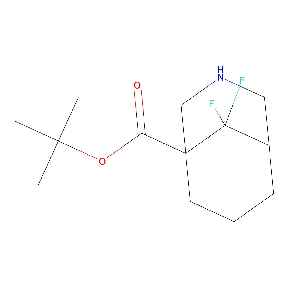 Tert-butyl 9,9-difluoro-3-azabicyclo[3.3.1]nonane-1-carboxylate molecular structure, CAS 2639463-19-5