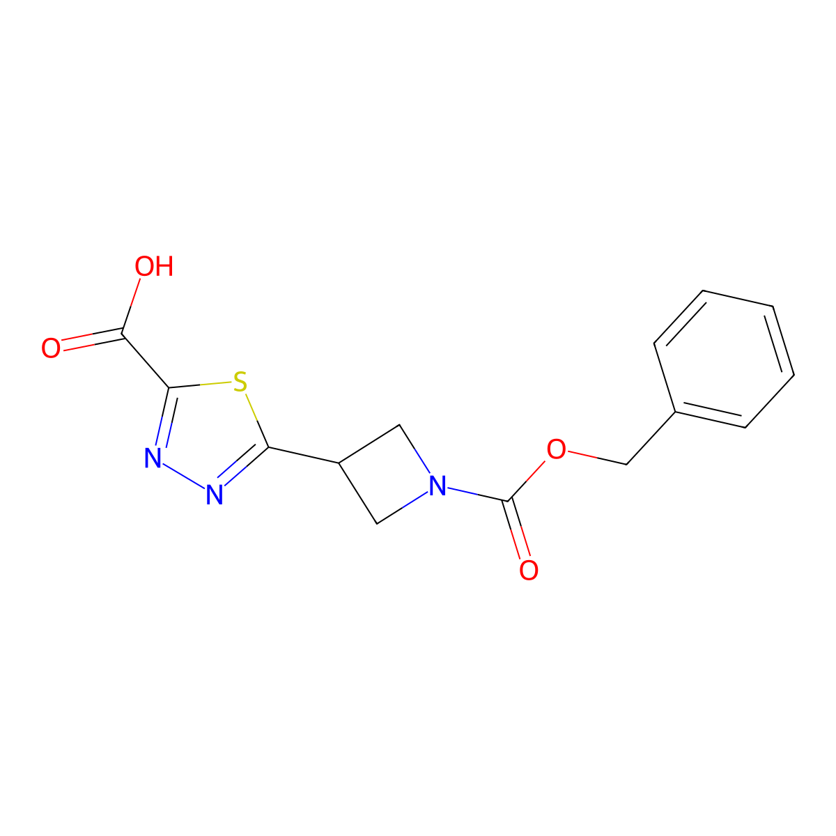 5-{1-[(Benzyloxy)carbonyl]azetidin-3-yl}-1,3,4-thiadiazole-2-carboxylic acid molecular structure, CAS 2639463-27-5