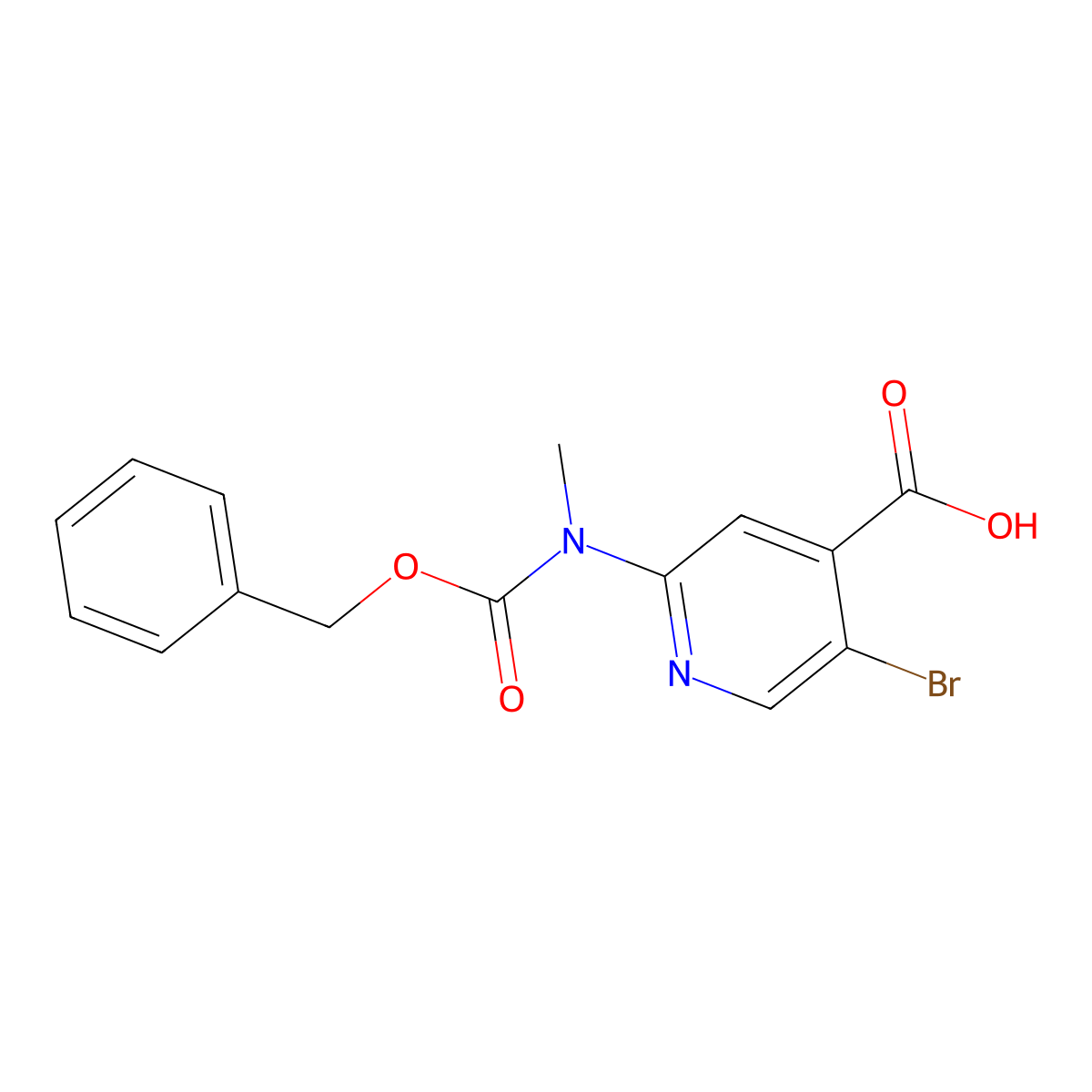 2-{[(Benzyloxy)carbonyl](methyl)amino}-5-bromopyridine-4-carboxylic acid molecular structure, CAS 2639463-42-4