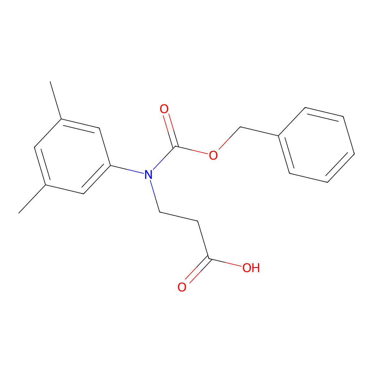 3-{[(Benzyloxy)carbonyl](3,5-dimethylphenyl)amino}propanoic acid molecular structure, CAS 2639463-70-8