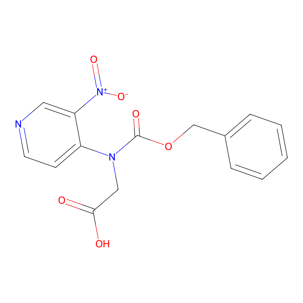 2-{[(Benzyloxy)carbonyl](3-nitropyridin-4-yl)amino}acetic acid molecular structure, CAS 2639463-71-9
