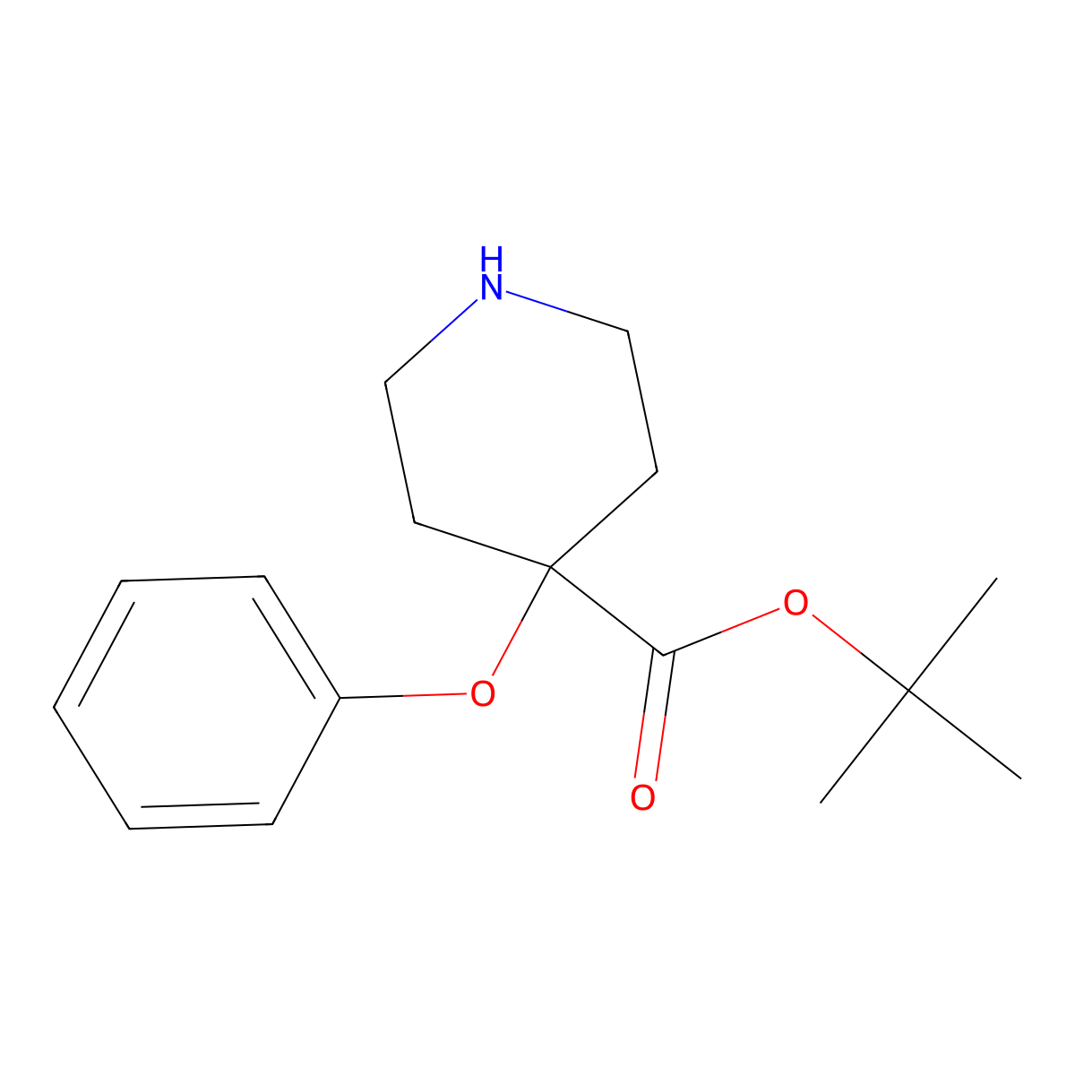 Tert-butyl 4-phenoxypiperidine-4-carboxylate molecular structure, CAS 2639463-76-4