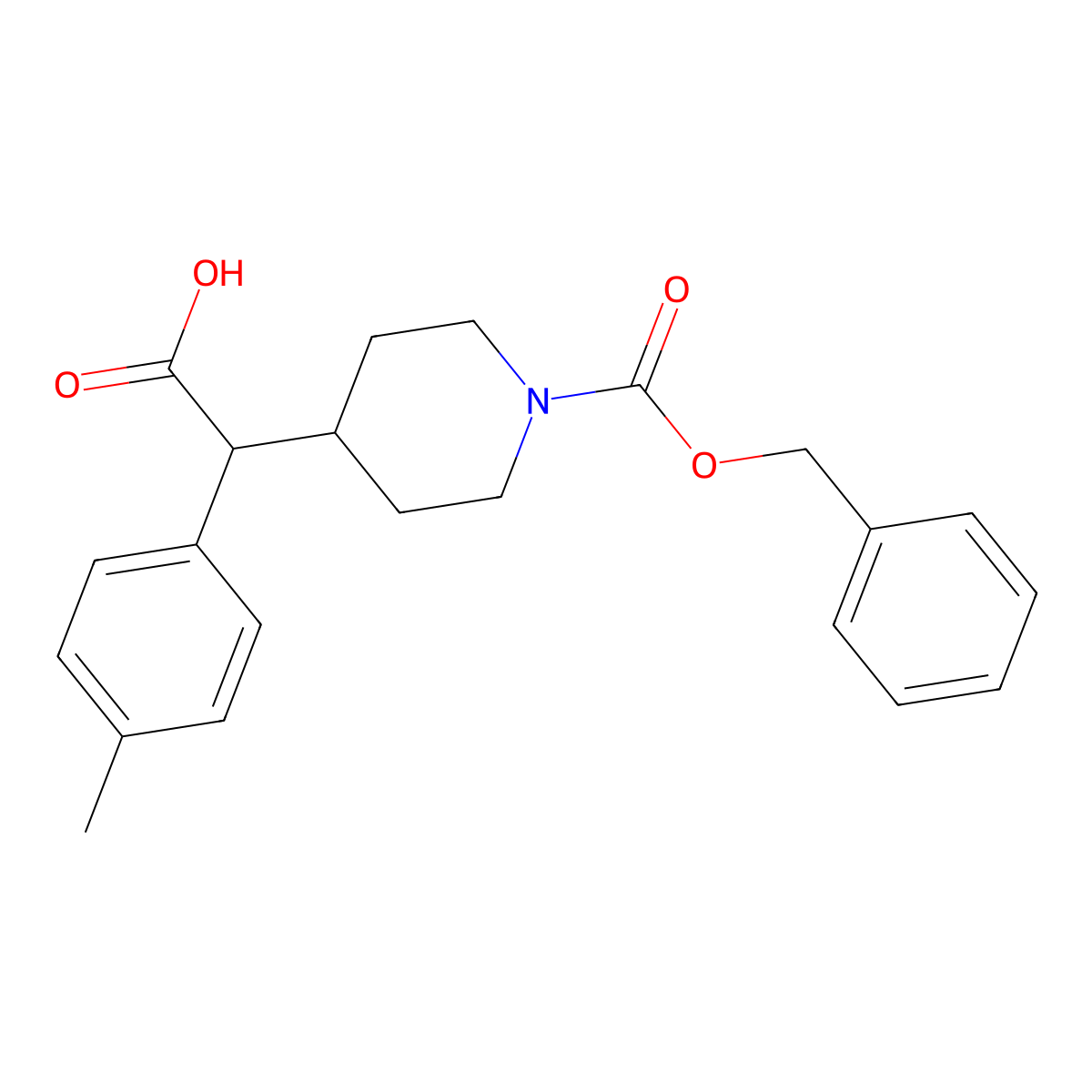 2-{1-[(Benzyloxy)carbonyl]piperidin-4-yl}-2-(4-methylphenyl)acetic acid molecular structure, CAS 2639463-90-2
