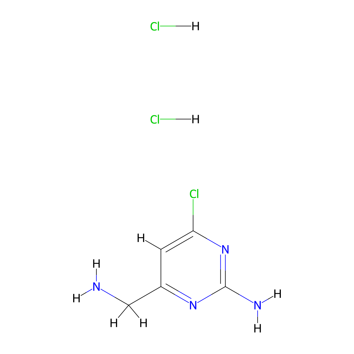 4-(Aminomethyl)-6-chloropyrimidin-2-amine dihydrochloride molecular structure, CAS 2639463-91-3