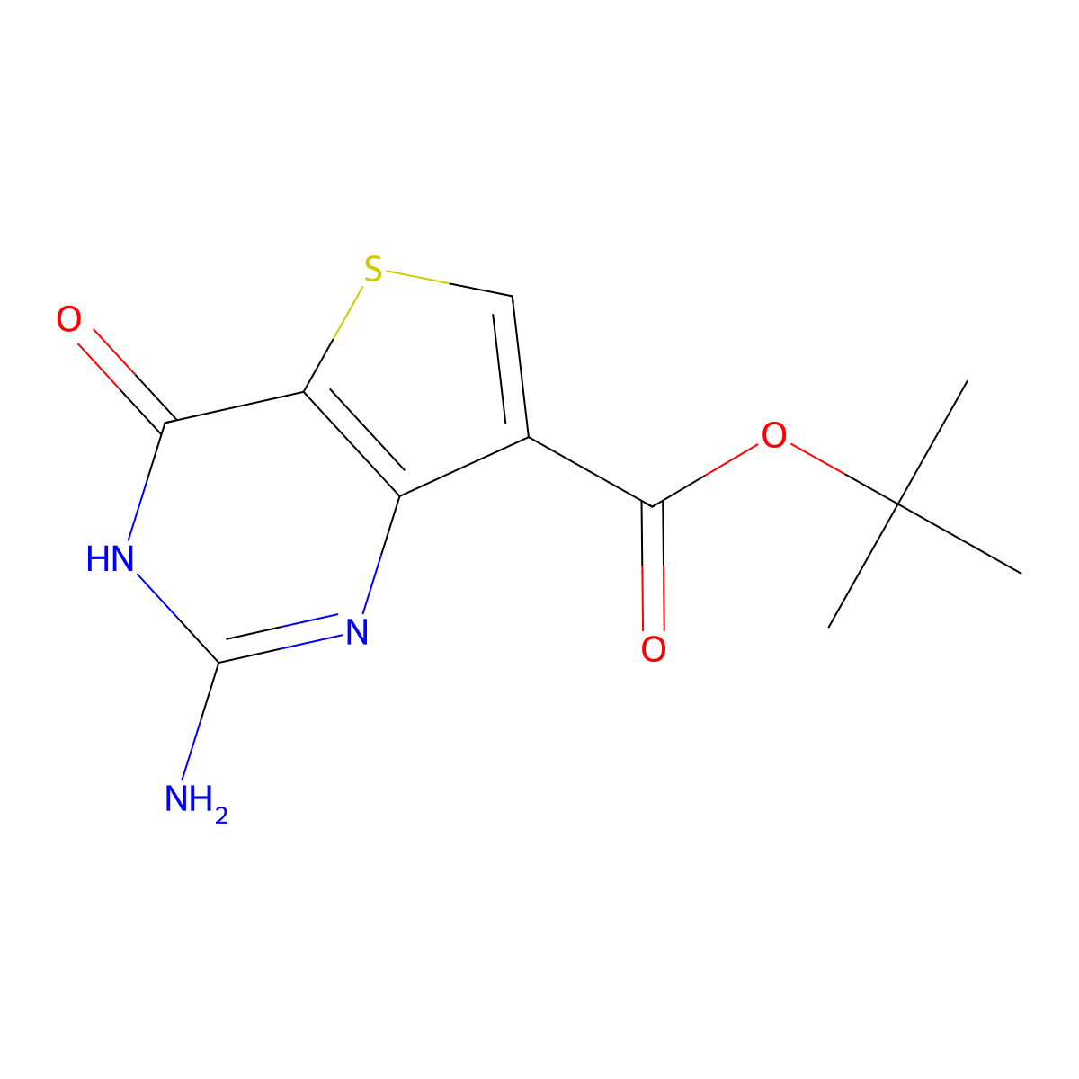 tert-butyl 2-amino-4-oxo-1H,4H-thieno[3,2-d]pyrimidine-7-carboxylate molecular structure, CAS 2639463-93-5