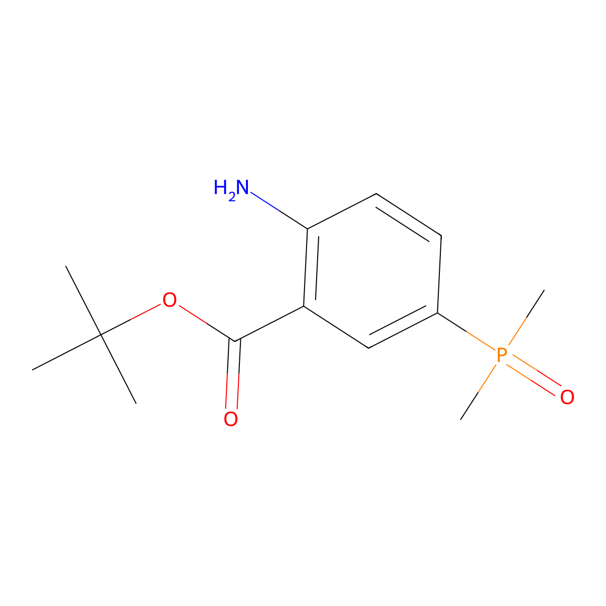 Tert-butyl 2-amino-5-(dimethylphosphoryl)benzoate molecular structure, CAS 2639463-94-6