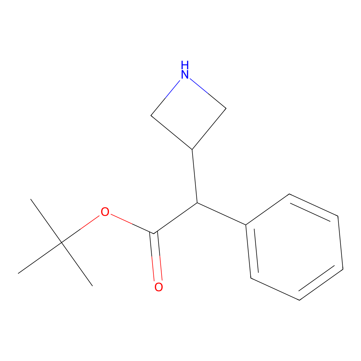 Tert-butyl 2-(azetidin-3-yl)-2-phenylacetate molecular structure, CAS 2639463-95-7
