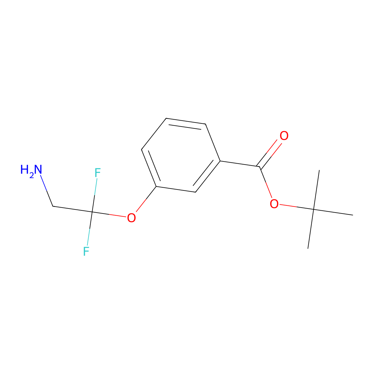 Tert-butyl 3-(2-amino-1,1-difluoroethoxy)benzoate molecular structure, CAS 2639464-10-9