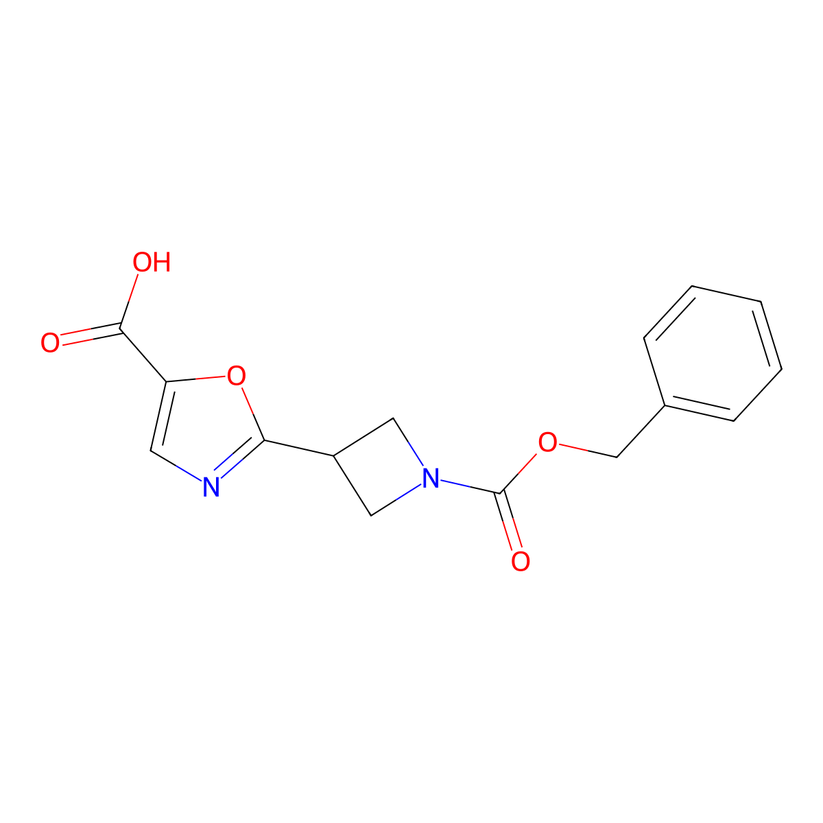 2-{1-[(Benzyloxy)carbonyl]azetidin-3-yl}-1,3-oxazole-5-carboxylic acid molecular structure, CAS 2639464-20-1
