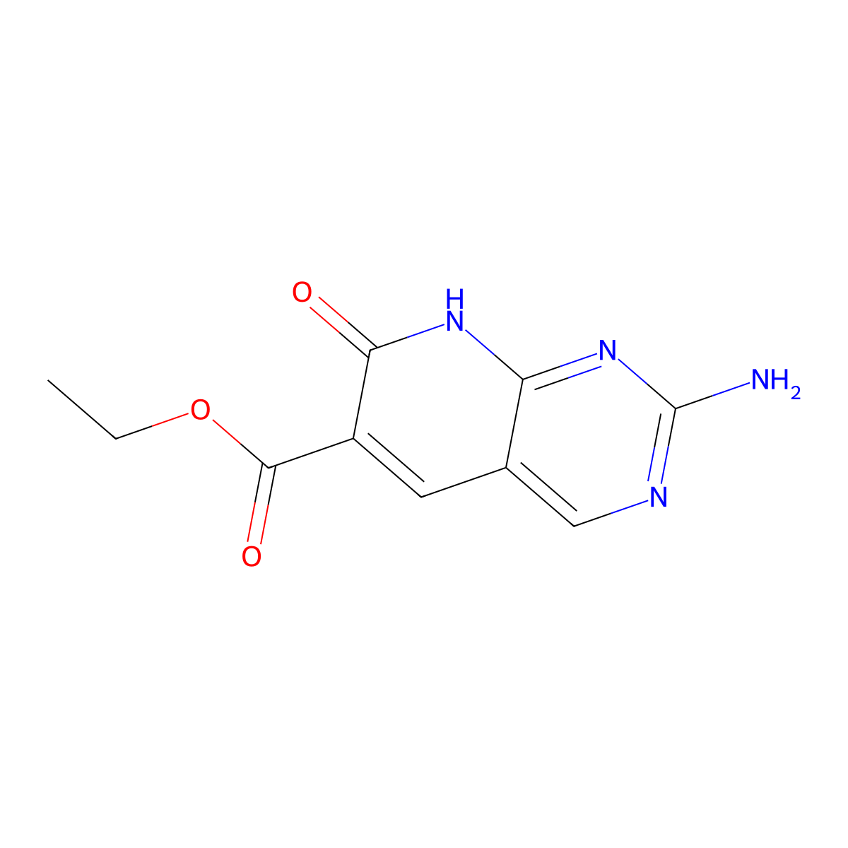 ethyl 2-amino-7-oxo-7H,8H-pyrido[2,3-d]pyrimidine-6-carboxylate molecular structure, CAS 2639464-24-5