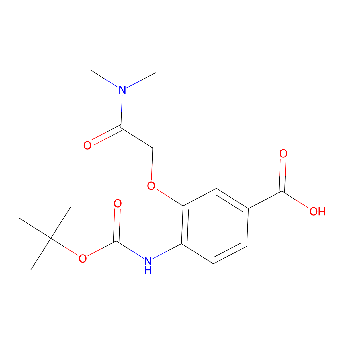 4-{[(Tert-butoxy)carbonyl]amino}-3-[(dimethylcarbamoyl)methoxy]benzoic acid molecular structure, CAS 2639464-25-6