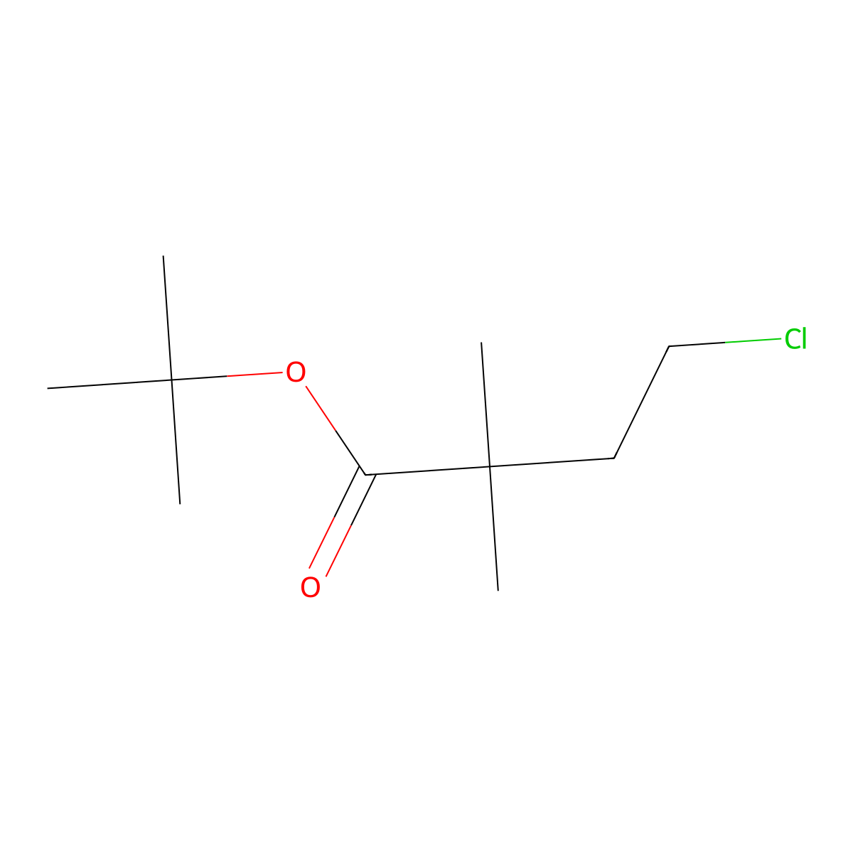 Tert-butyl 4-chloro-2,2-dimethylbutanoate molecular structure, CAS 2639464-29-0