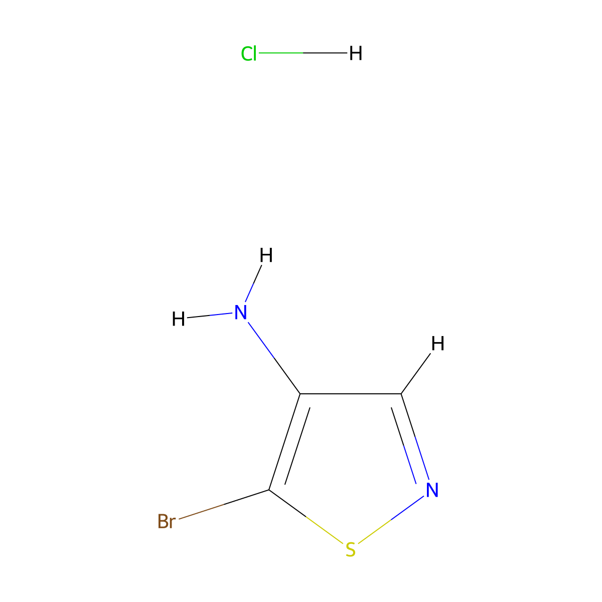 5-Bromo-1,2-thiazol-4-aminehydrochloride molecular structure, CAS 2639464-36-9