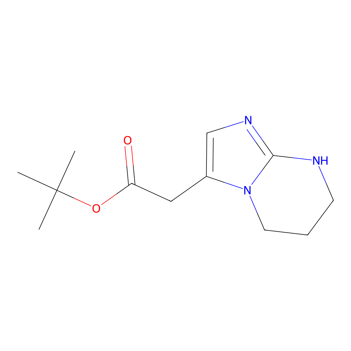 tert-butyl 2-{5H,6H,7H,8H-imidazo[1,2-a]pyrimidin-3-yl}acetate molecular structure, CAS 2639464-41-6