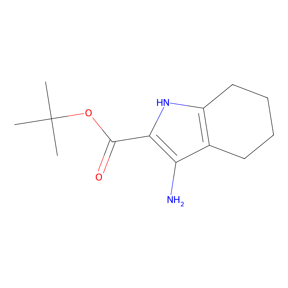 tert-butyl 3-amino-4,5,6,7-tetrahydro-1H-indole-2-carboxylate molecular structure, CAS 2639464-52-9