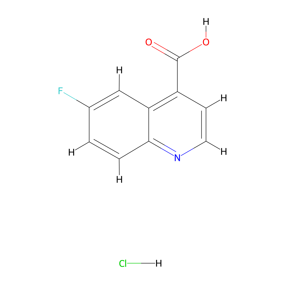 6-Fluoroquinoline-4-carboxylic acid hydrochloride molecular structure, CAS 2639464-61-0