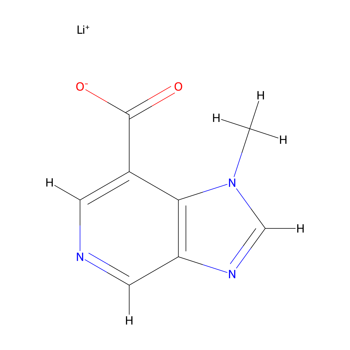 lithium(1+) 1-methyl-1H-imidazo[4,5-c]pyridine-7-carboxylate molecular structure, CAS 2639464-62-1