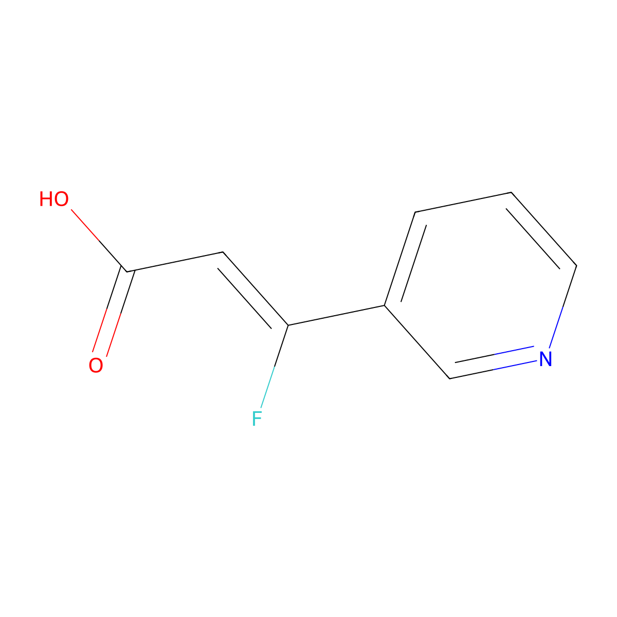 (2Z)-3-fluoro-3-(pyridin-3-yl)prop-2-enoic acid molecular structure, CAS 2639466-20-7