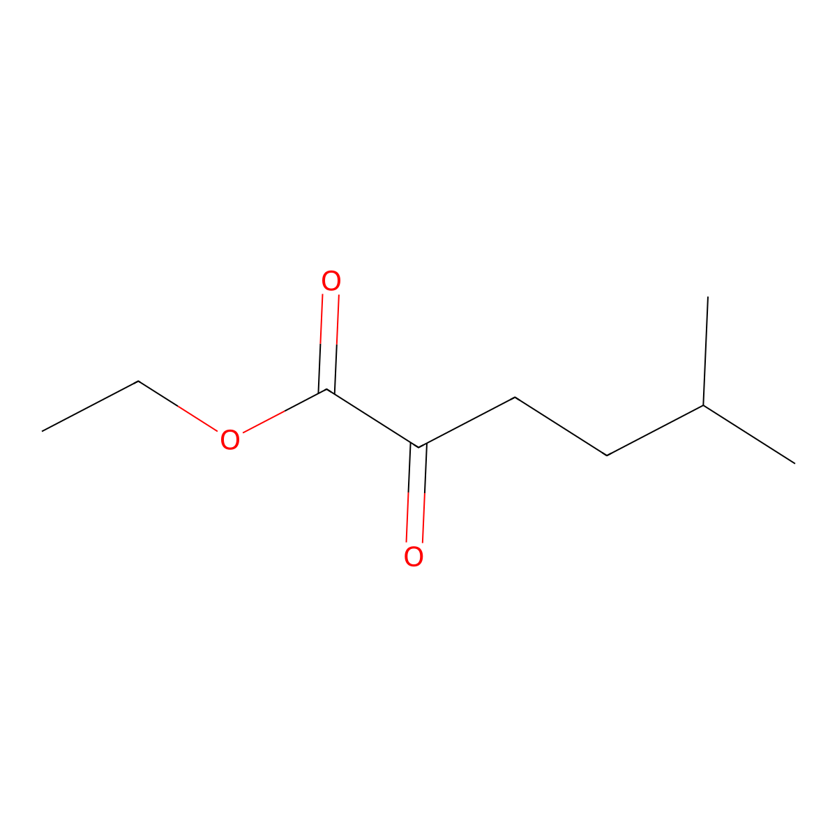 Ethyl 5-methyl-2-oxohexanoate molecular structure, CAS 26395-03-9