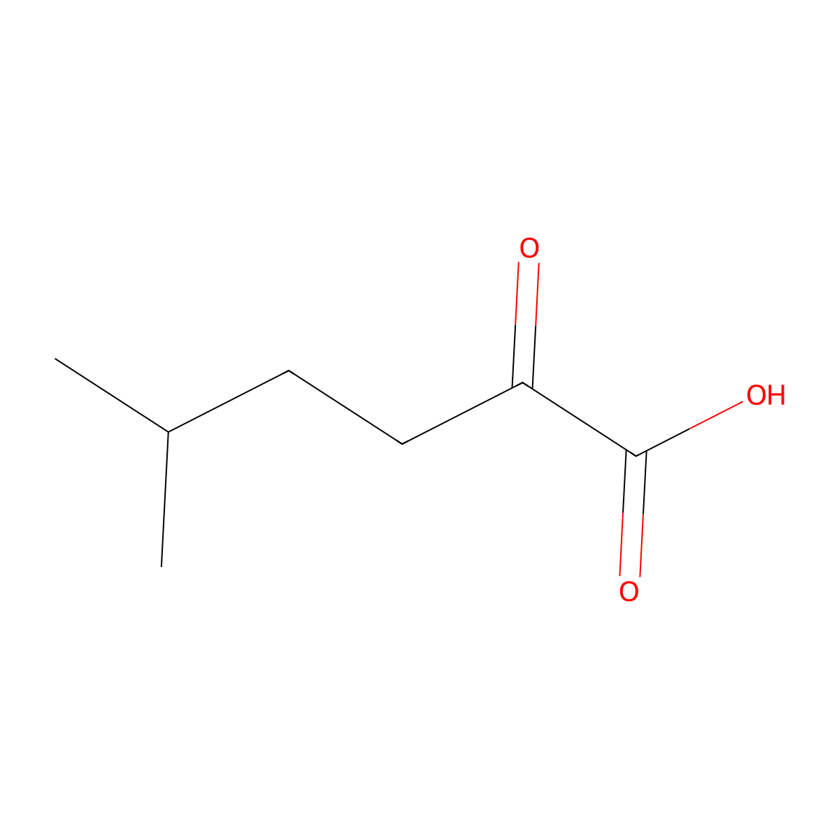 5-Methyl-2-oxohexanoic acid molecular structure, CAS 26395-06-2
