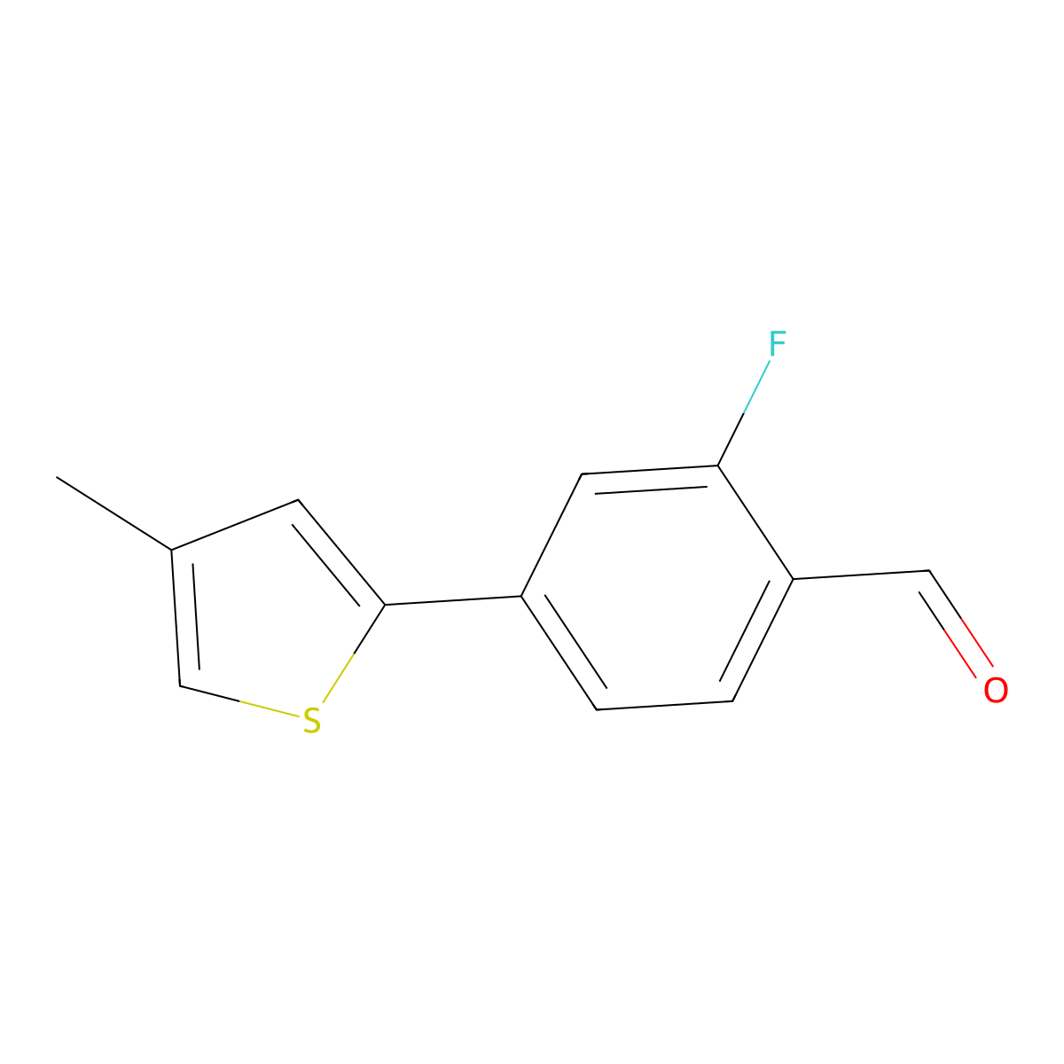 2-Fluoro-4-(4-methylthiophen-2-yl)benzaldehyde molecular structure, CAS 2639562-74-4