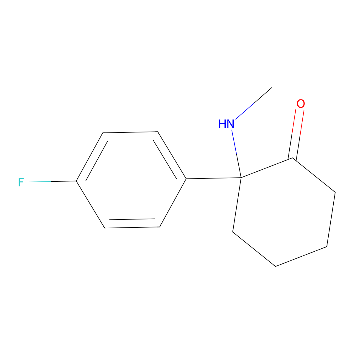 2-(4-Fluorophenyl)-2-(methylamino)cyclohexanone molecular structure, CAS 2639570-44-6