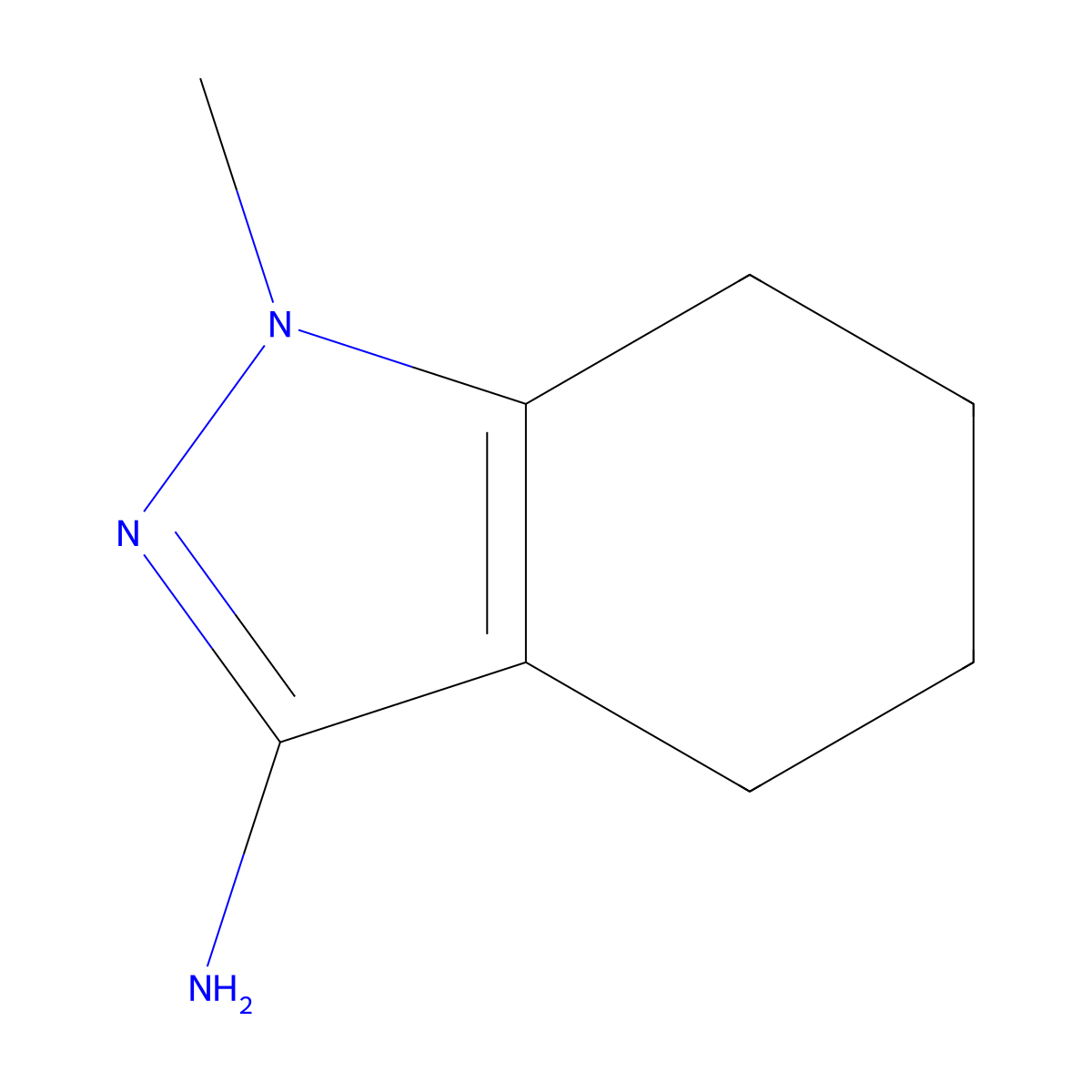 1-methyl-4,5,6,7-tetrahydro-1H-indazol-3-amine molecular structure, CAS 26396-84-9