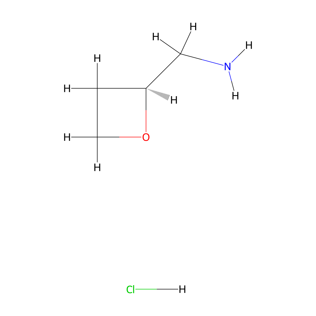 (S)-Oxetan-2-ylmethanamine hydrochloride molecular structure, CAS 2639621-84-2
