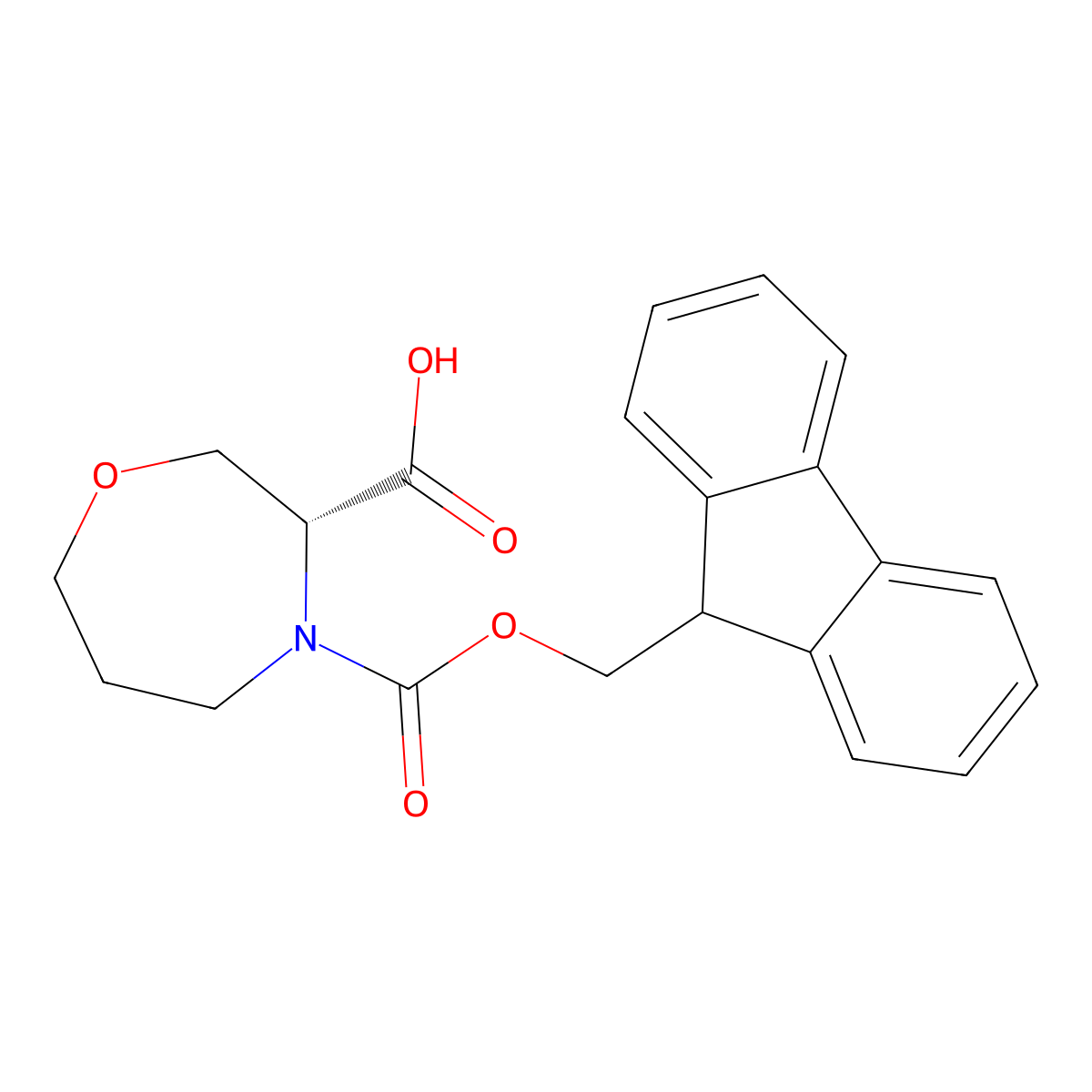 (R)-4-(((9H-Fluoren-9-yl)methoxy)carbonyl)-1,4-oxazepane-3-carboxylic acid molecular structure, CAS 2639622-01-6