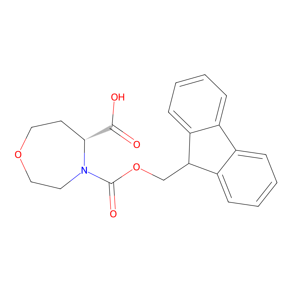 R-4-Fmoc-1,4-oxazepane-5-carboxylic acid molecular structure, CAS 2639622-05-0