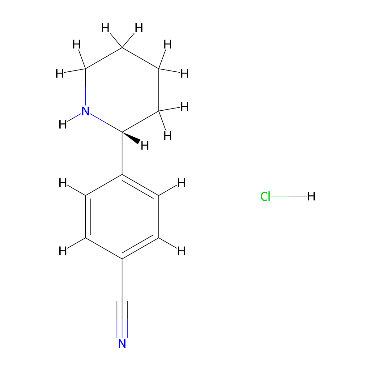 (R)-4-(Piperidin-2-yl)benzonitrile hydrochloride molecular structure, CAS 2639622-96-9
