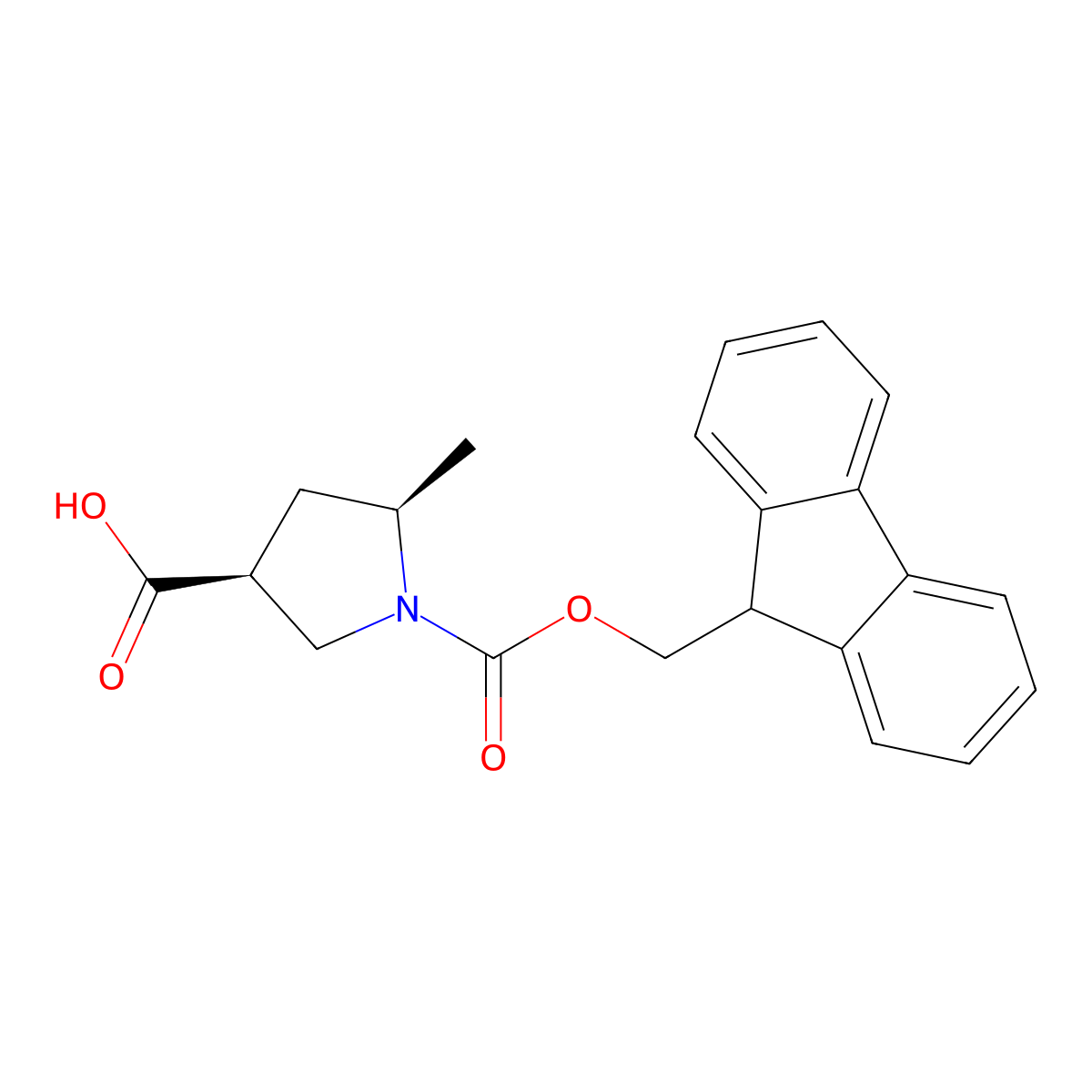 (3S,5R)-1-(9H-fluoren-9-ylmethoxycarbonyl)-5-methyl-pyrrolidine-3-carboxylic acid molecular structure, CAS 2639623-92-8