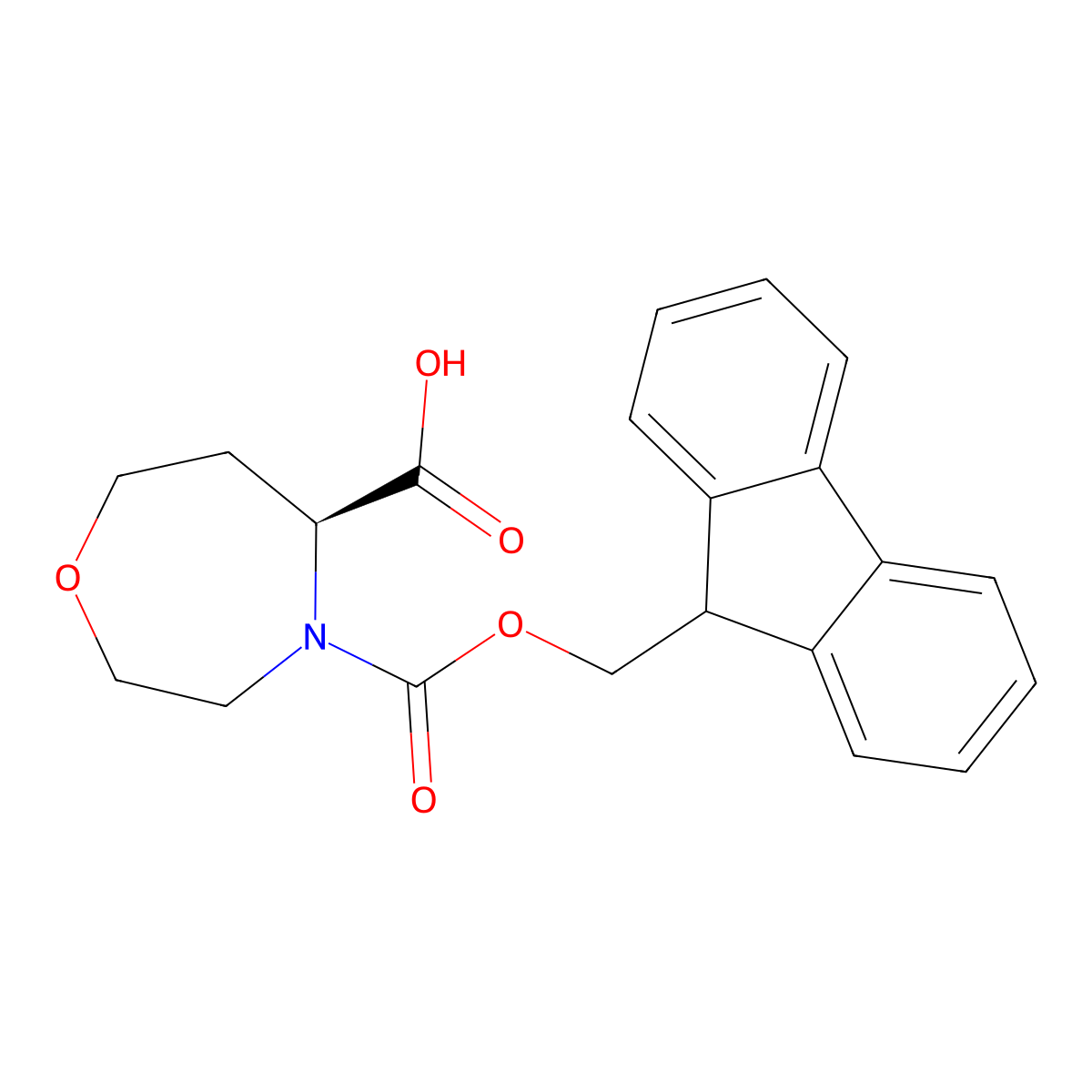 S-4-Fmoc-1,4-oxazepane-5-carboxylic acid molecular structure, CAS 2639624-12-5