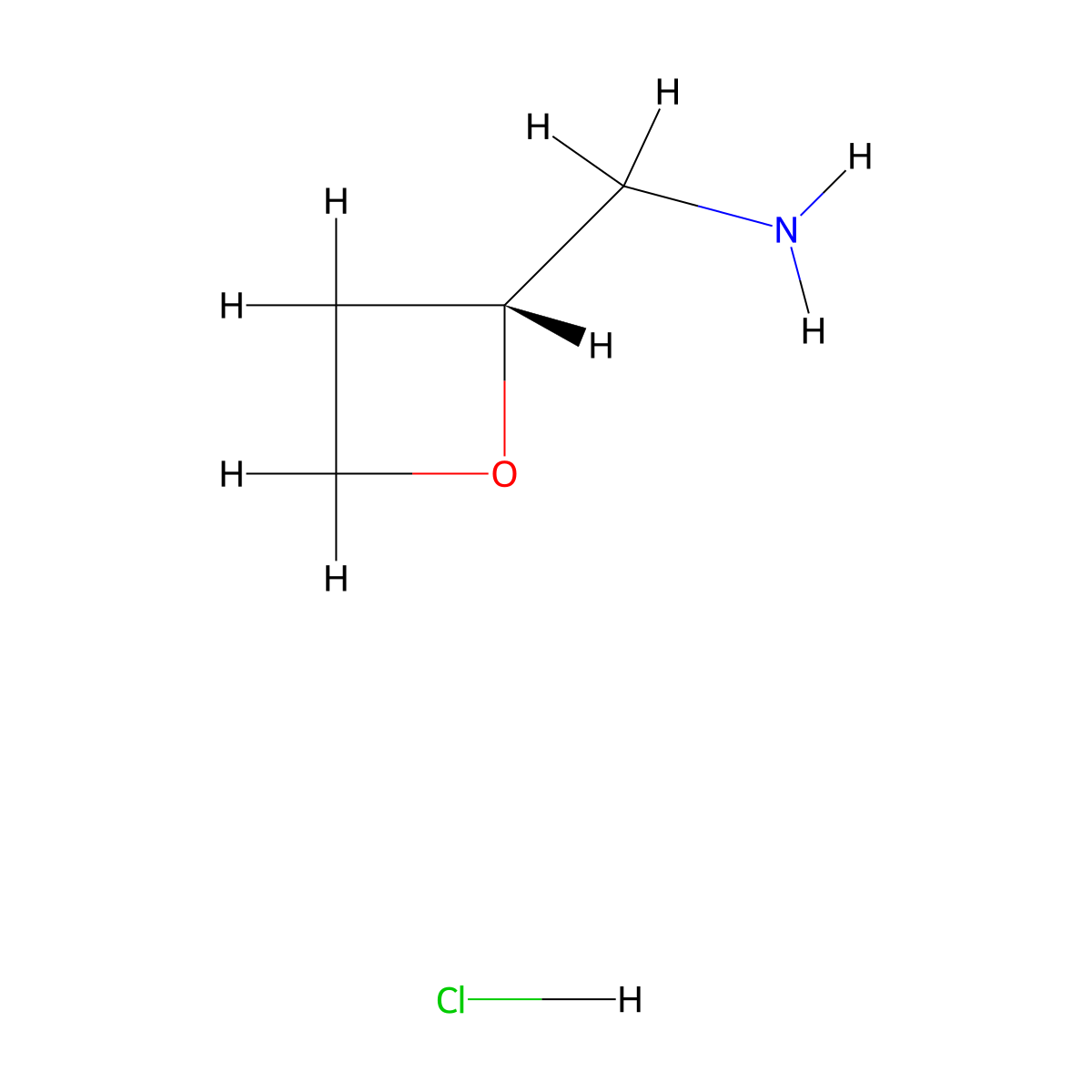 (R)-Oxetan-2-ylmethanamine hydrochloride molecular structure, CAS 2639624-34-1