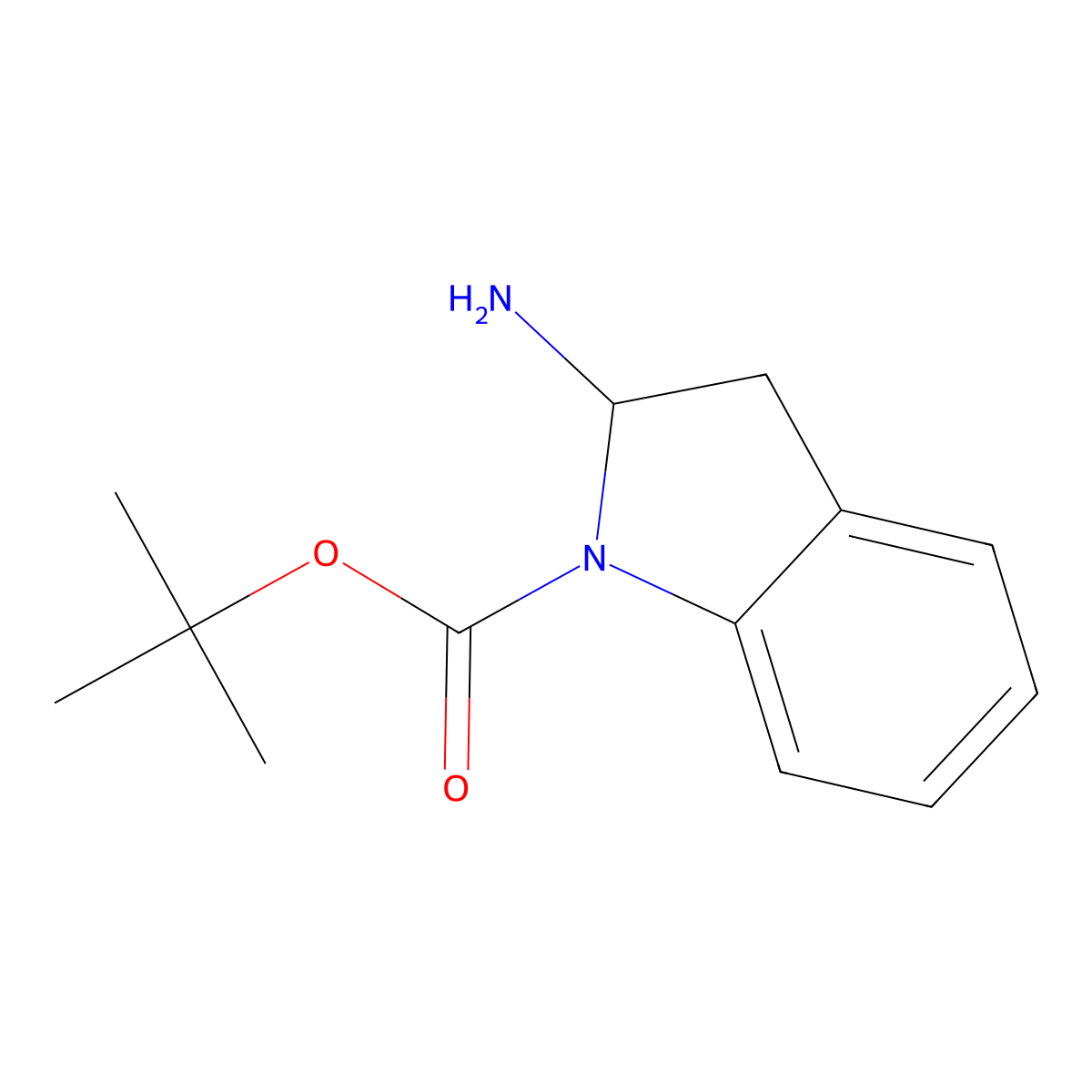 tert-Butyl 2-aminoindoline-1-carboxylate molecular structure, CAS 2639625-80-0