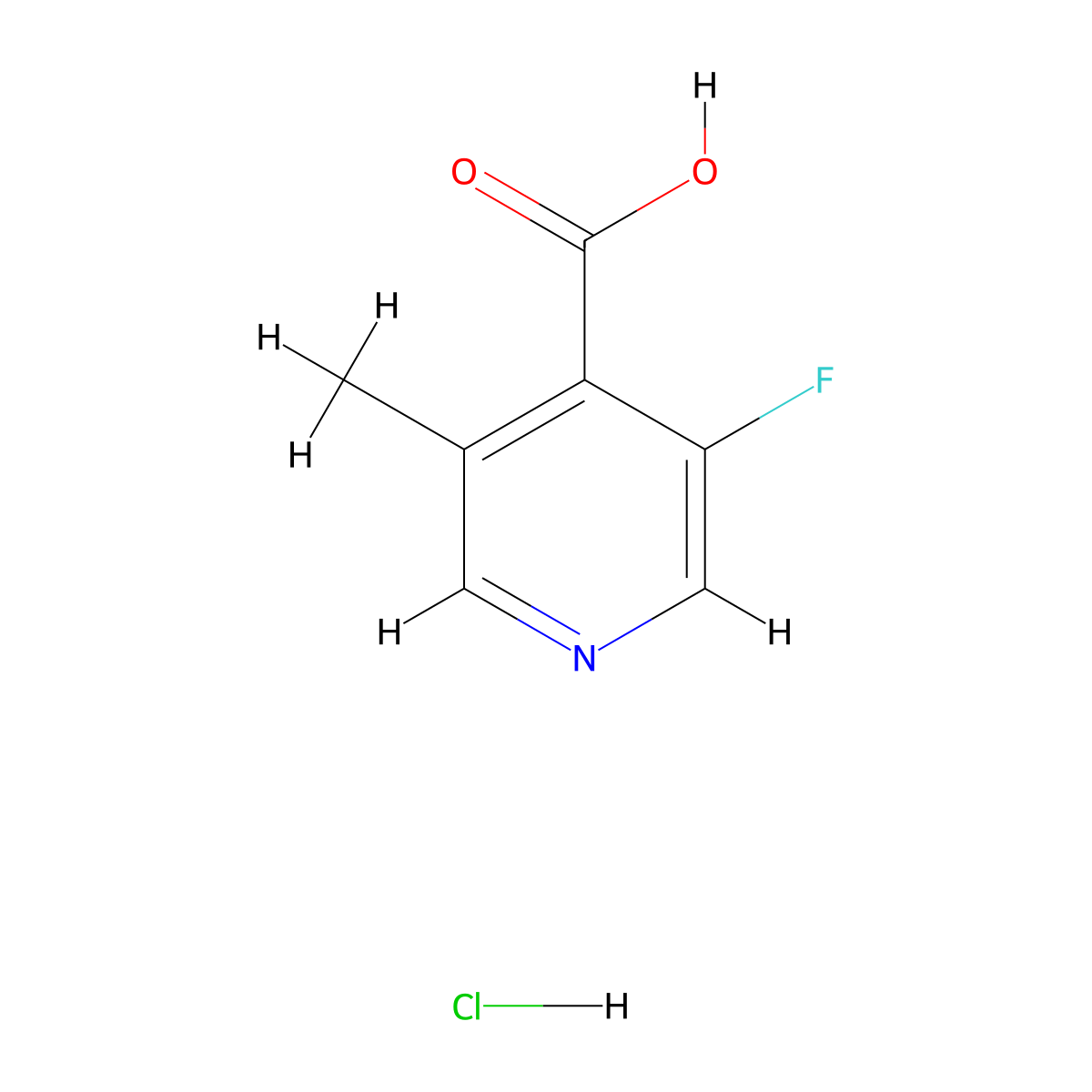 3-Fluoro-5-methylisonicotinic acid hydrochloride molecular structure, CAS 2639626-30-3