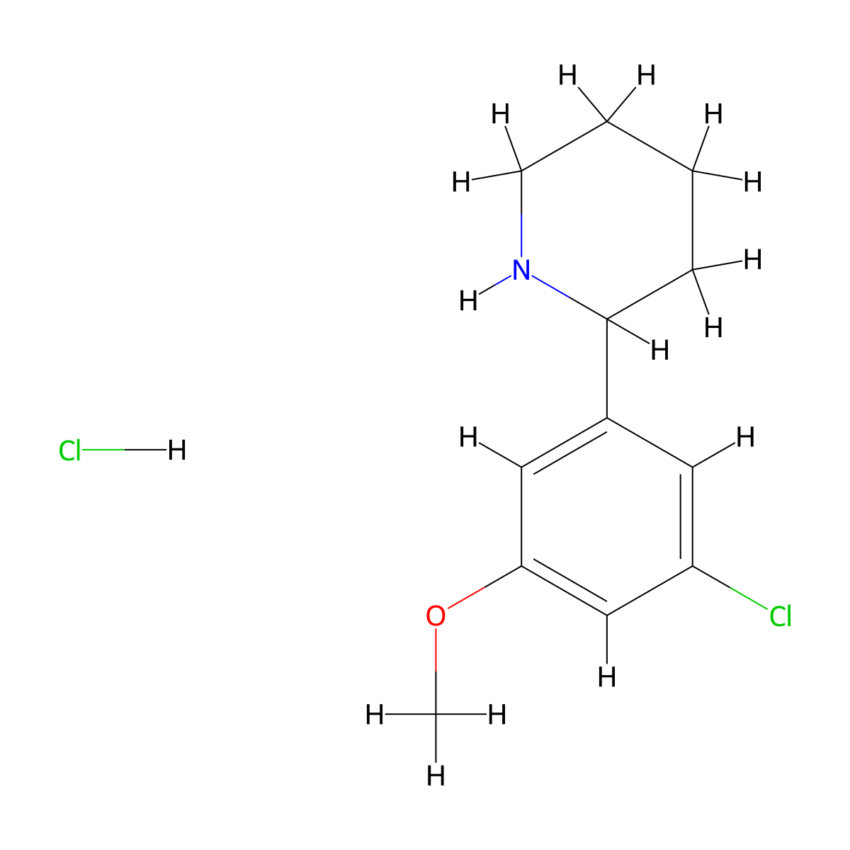 2-(3-Chloro-5-methoxyphenyl)piperidine hydrochloride molecular structure, CAS 2639626-67-6