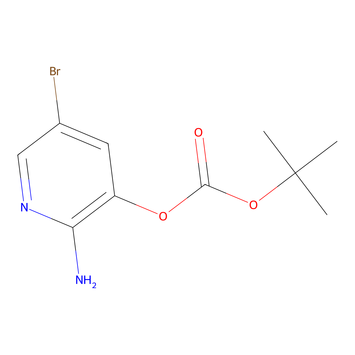 2-Amino-5-bromo-3-pyridinyl 1,1-dimethylethyl carbonate molecular structure, CAS 2639626-74-5