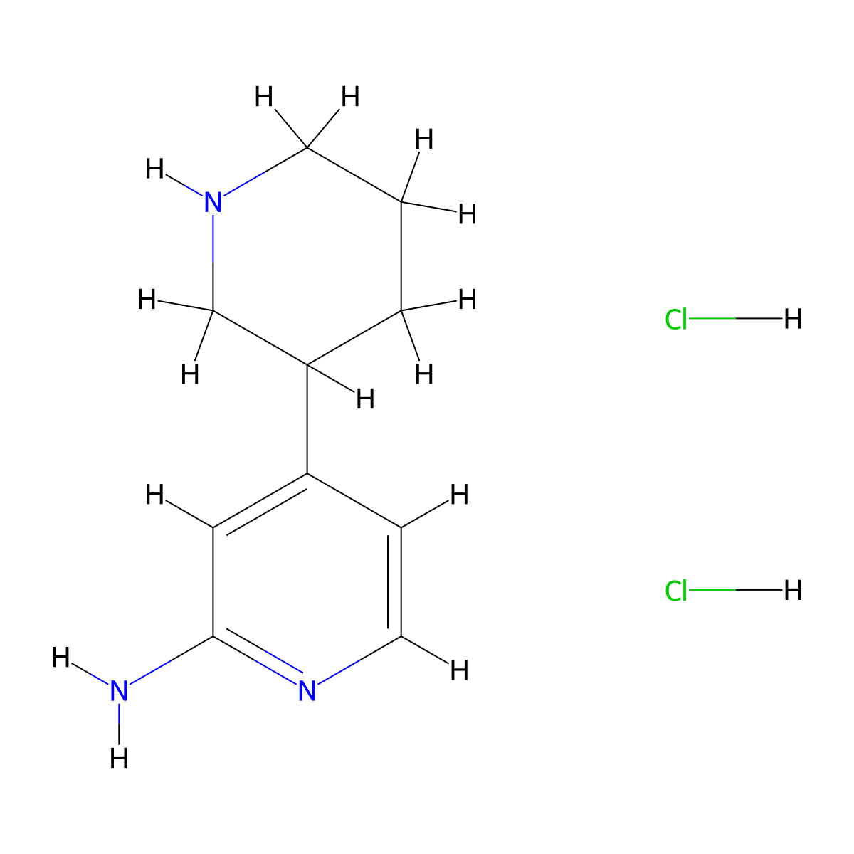 4-(Piperidin-3-yl)pyridin-2-amine dihydrochloride molecular structure, CAS 2639626-85-8